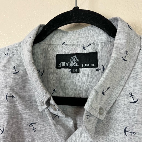5 for $30 Molokai Surf Co Shirt Mens XXL Gray Shortsleeve Button Up Casual - Picture 8 of 13